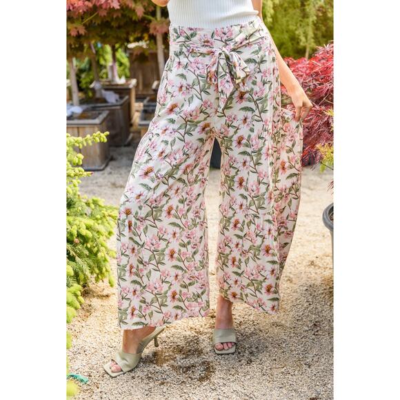 Jodiful Floral High Waist Ultra Wide Leg Flowy Pants Sz S - Picture 1 of 13